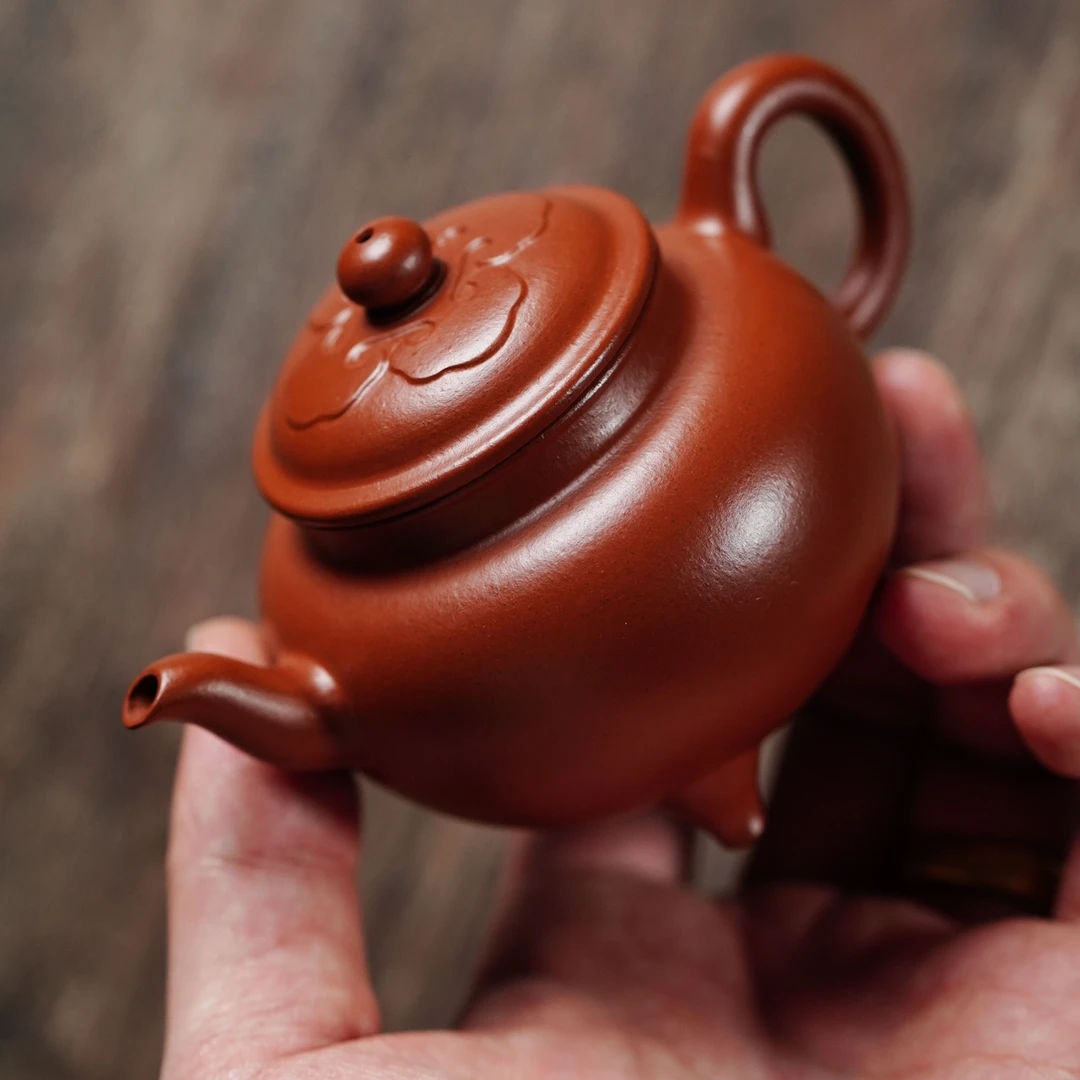 露语.器 | 仿大彬如意壶120CC 朱泥 手工制作紫砂壶高档复古茶器