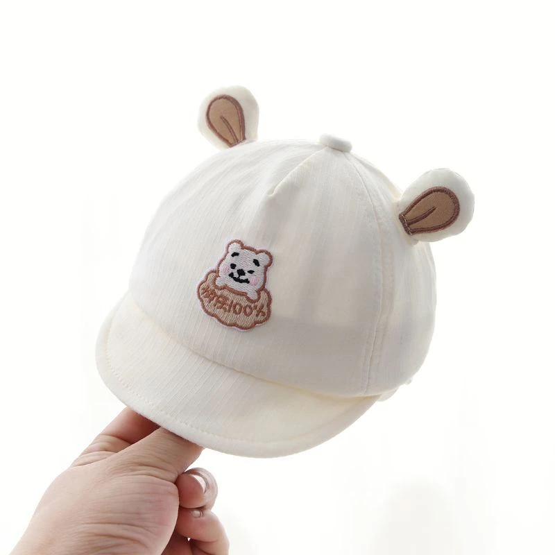 婴儿帽子春秋款鸭舌帽0一3月新生儿遮阳帽初生宝宝太阳帽6防晒