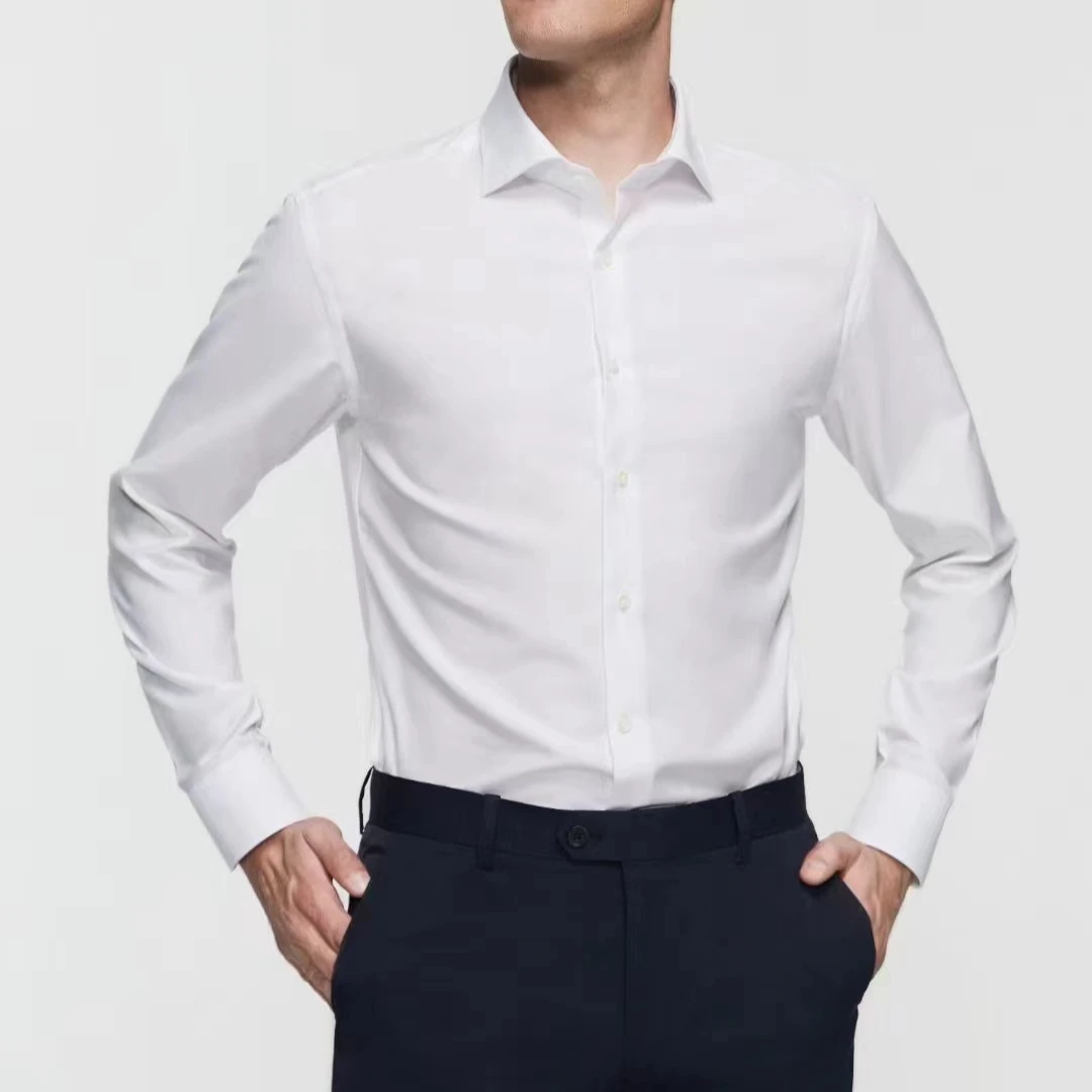 全面免烫男士衬衫长袖商务衬衣白色短袖休闲修身夏季白衬衫男装