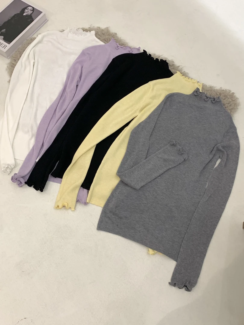 甜甜【木耳边】木耳边打底衫~韩版ins秋冬9099