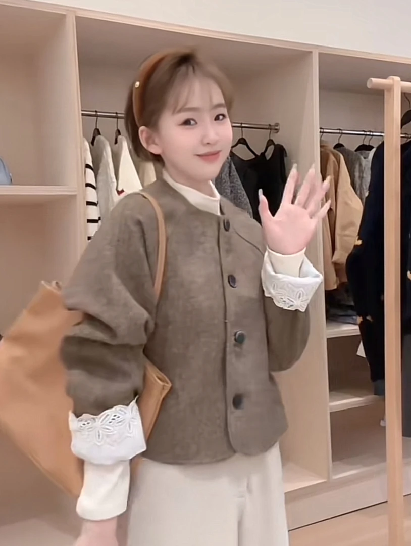 甜甜【南风】袖口拼接秋冬外套1224