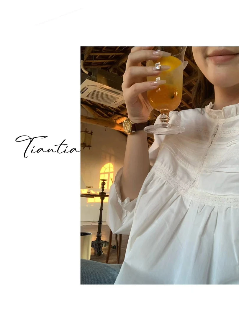 甜甜【阳光】白色显瘦宽松甜美衬衫2071