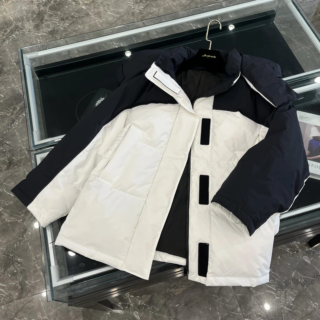 新款时尚滑雪加厚拼色夹克连帽羽绒服-267