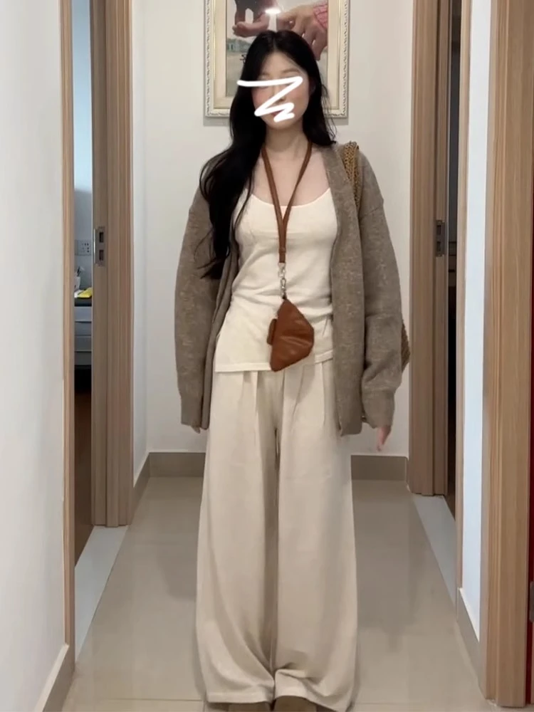 韩系温柔慵懒风毛衣女春秋2024新款早初秋季薄款针织开衫外套上衣