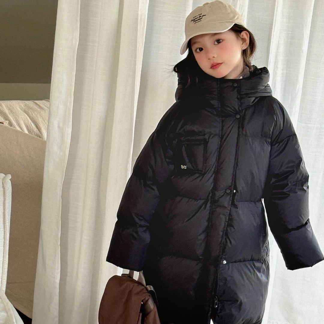 女童中长款冬季保暖羽绒服1026