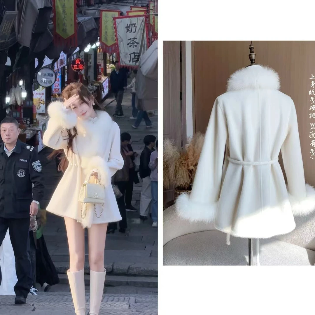 【婷婷】《冬季恋歌》小个子！奶白短款妲己大衣 TTH2FD677【Q】