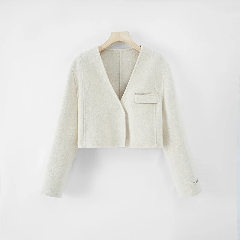 时尚女士短款毛呢外套LYM- C60