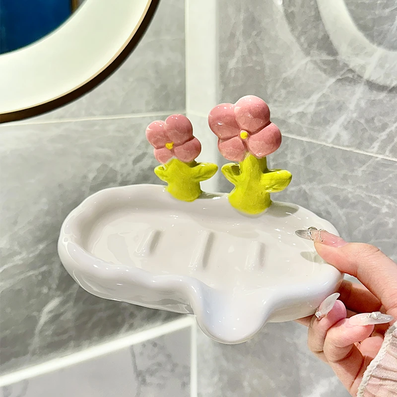 卫生间创意简约可爱肥皂盒家用高档沥水洗手台香皂盒子收纳香皂盒