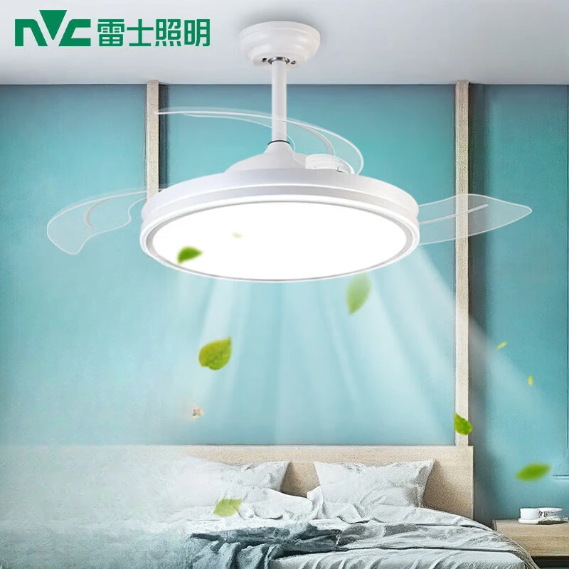 雷士照明LED照明卧室风扇灯客厅吊扇灯隐形餐厅现代欧式简约遥控
