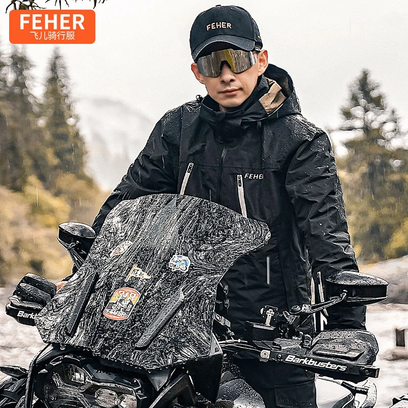 FEHER飞儿摩托车骑行服外套机车防水保暖上衣摩托冬季防风防摔服