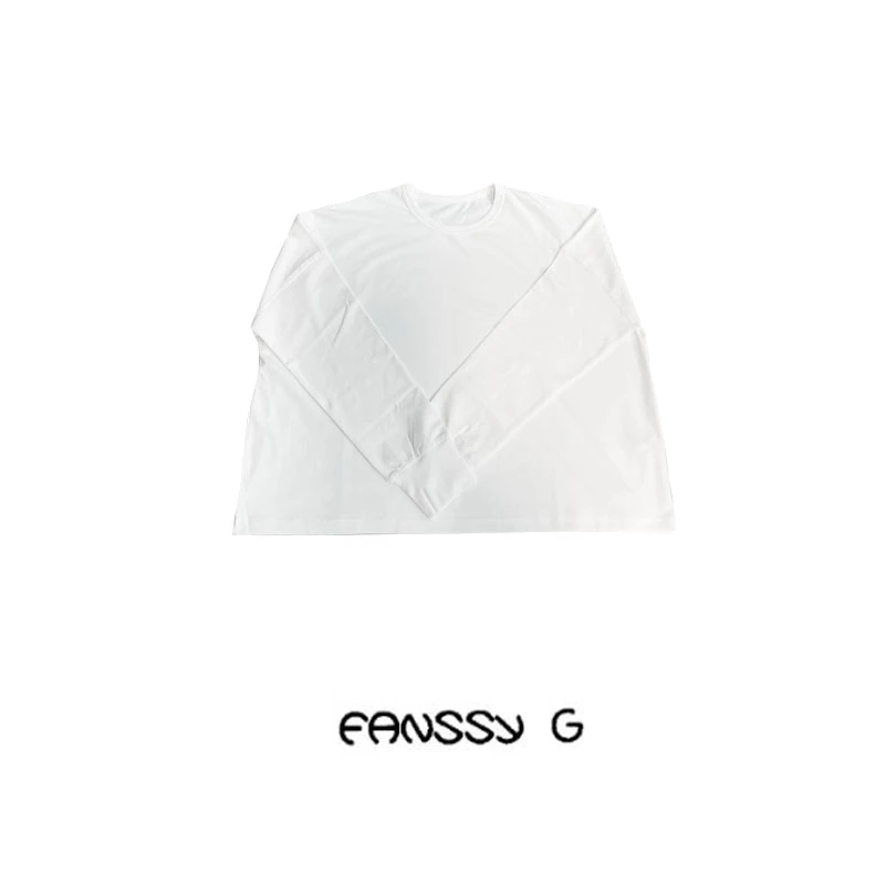 EANSSY G福利秋季A圆领女士纯色时尚白色长袖休闲T恤NA2308C001