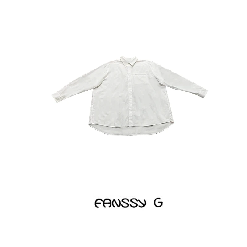 EANSSY G馥罹2024春季新款长袖白色潮流衬衫NA2401H012