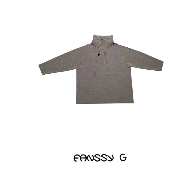 EANSSY G馥罹新款秋冬长袖800克立领高领中长款羊毛衫NA2310C008