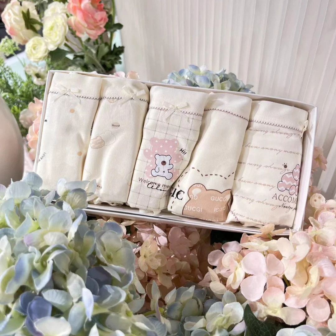 【五条装】中腰舒适棉女士内裤三角裤柔软学生小清新