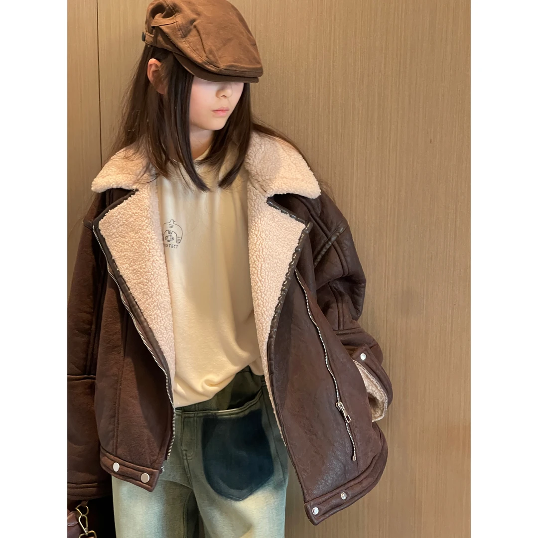 YUUKO 烫金皮毛一体外套—5871
