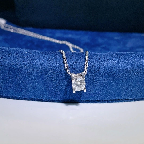 铂金950女士套链莫桑牛头款轻奢百搭简约基地质检