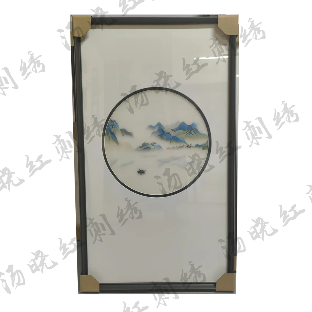 苏绣单面绣山水事事如意柿子装饰画成品玄关客厅茶室书房送礼