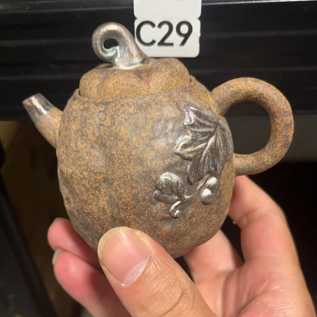 C11号七彩紫泥老岩泥茶壶磨砂感