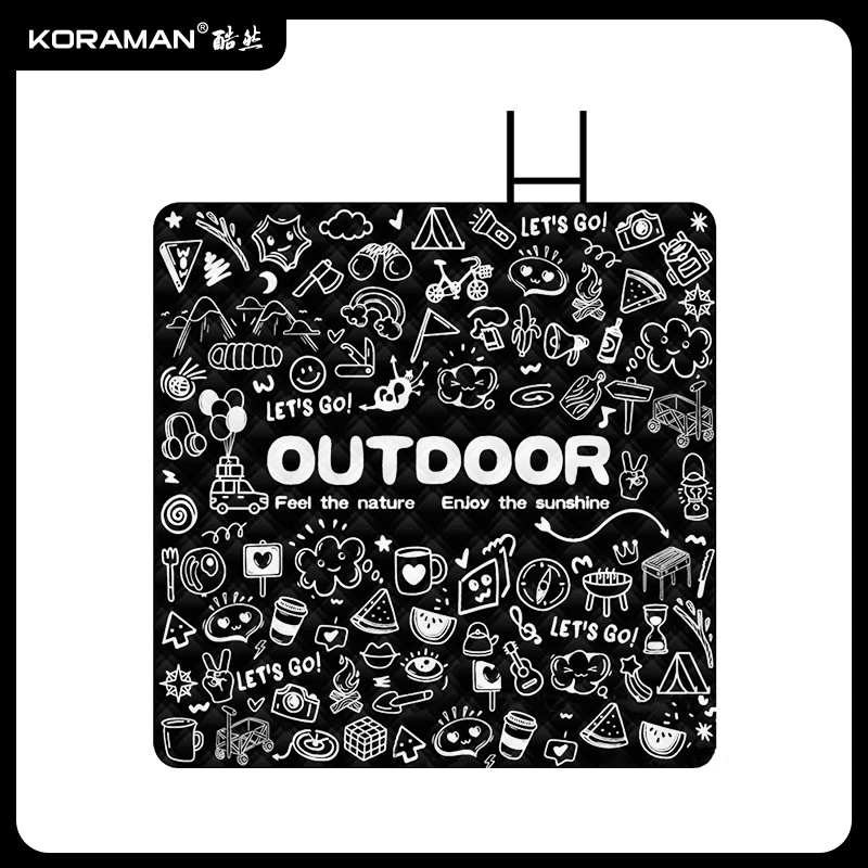 【酷然】野餐垫防潮加厚户外便携春游野餐久坐舒适黑白耐用