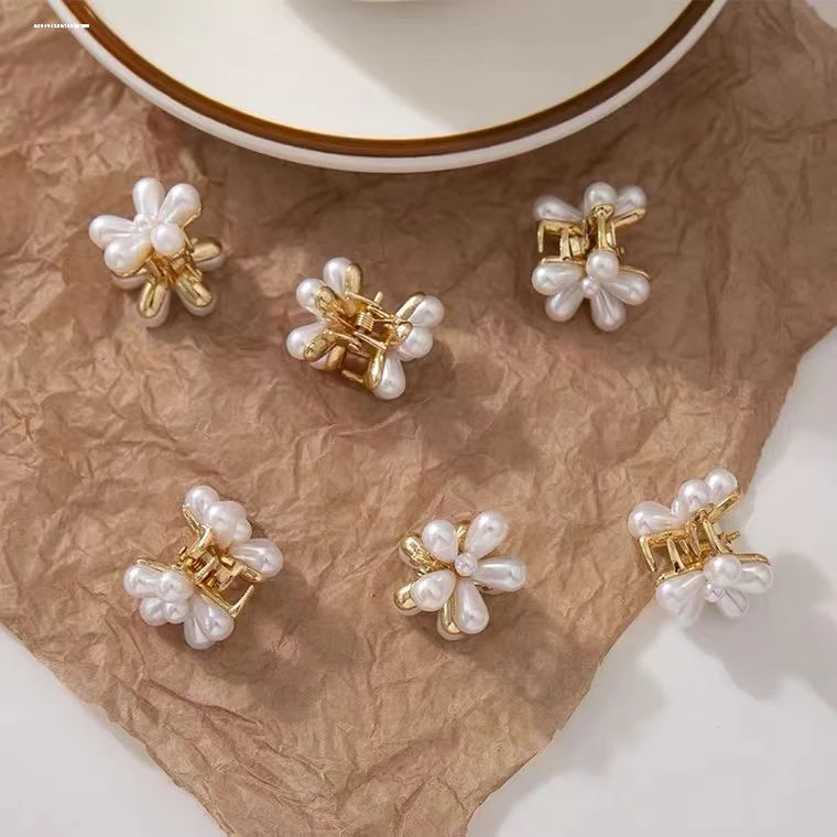 A六个装山茶花迷你小抓夹发夹发饰小号刘海夹碎发夹子头饰2391