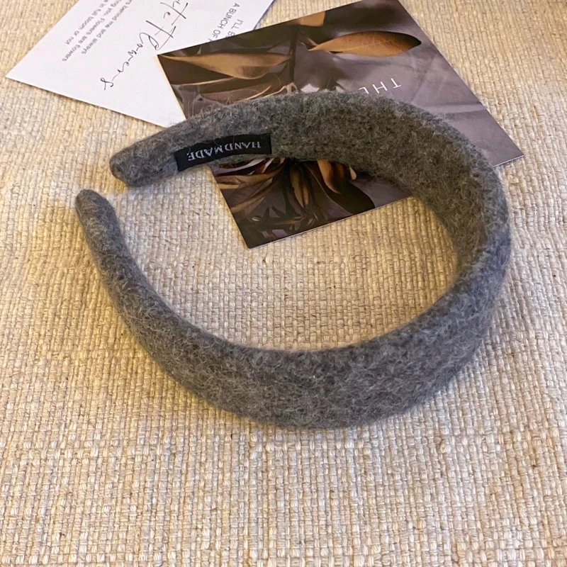 浪漫秋冬复古纯色毛呢宽边发箍百搭高级感法式轻奢高颅顶头箍2055