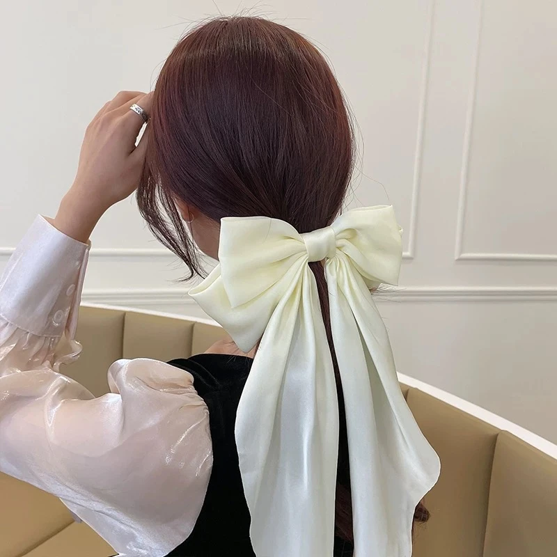 A热销长飘带蝴蝶结顶夹后脑勺发夹新款弹簧发卡气质头饰发饰1082