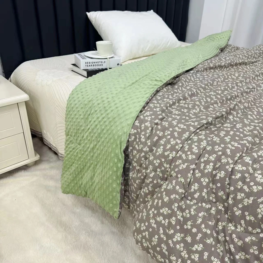 【尤森】200*230cm保暖加厚豆豆绒被简约透气标准豆豆被