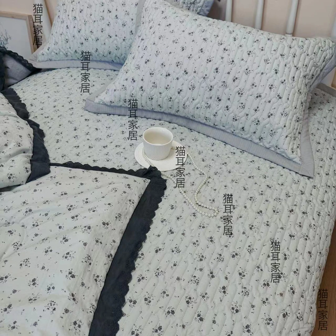 【奈思】220*230cm三件套亲肤多功能可爱水洗棉布加厚双面绗缝