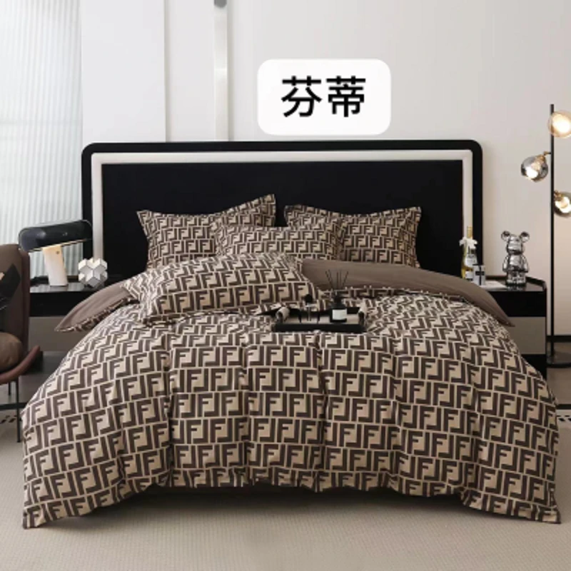 【芬蒂-咖】轻奢柔软丝滑四件套精梳针织磨毛标准四件套透气