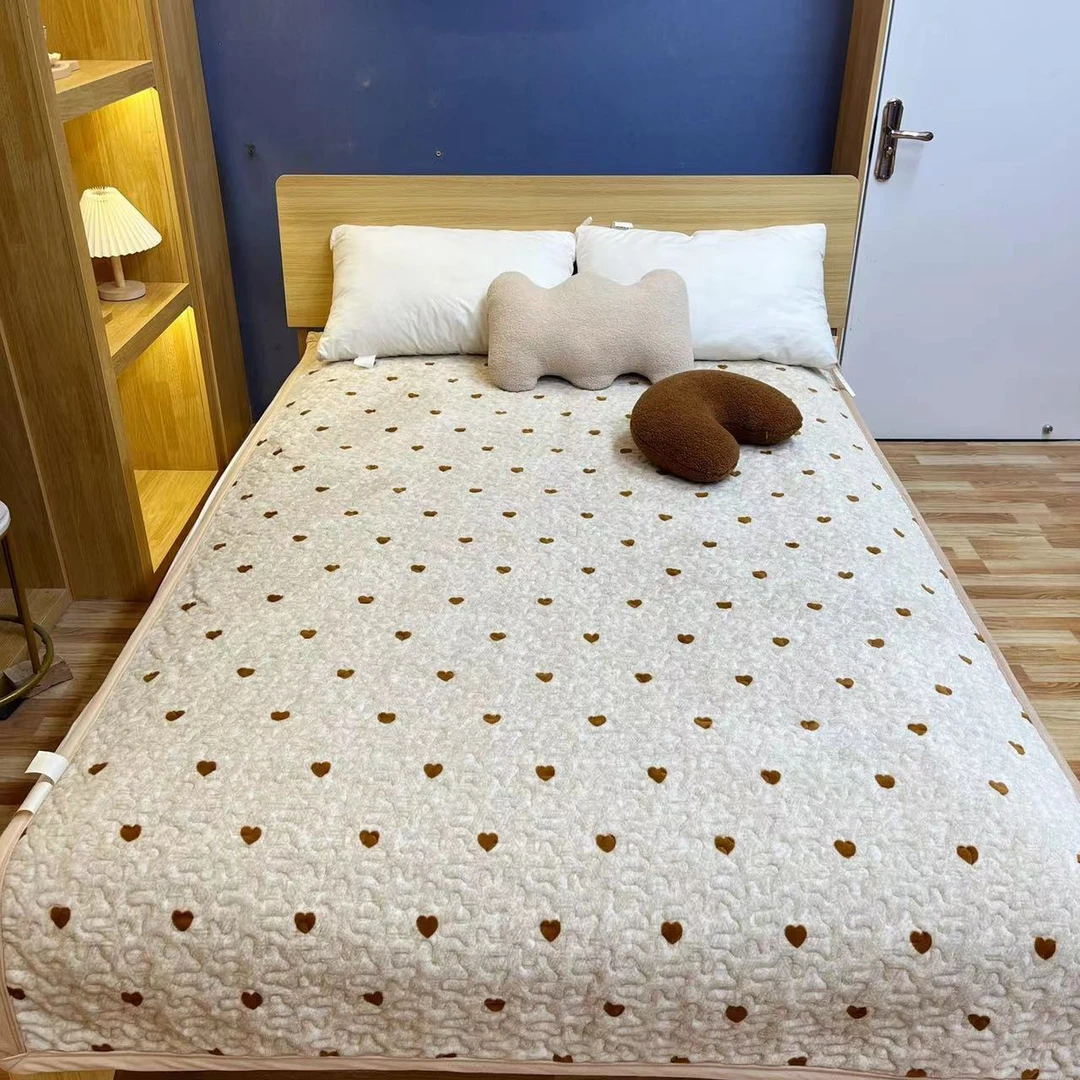 【心心念念】150*200cm亲肤多功能可爱保暖绒布加厚双面绗缝