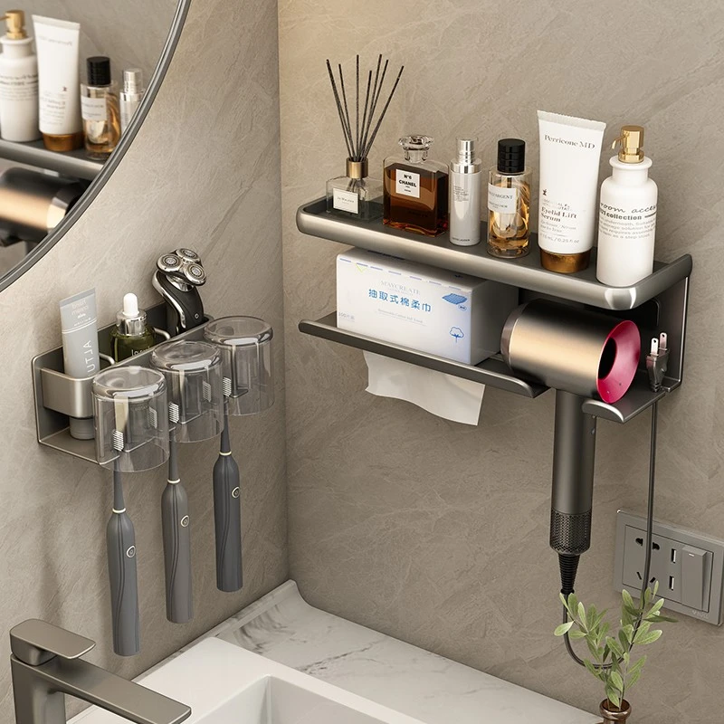 优勤吹风机置物架卫生间徕芬电吹风放置支架免打孔浴室吹风机架