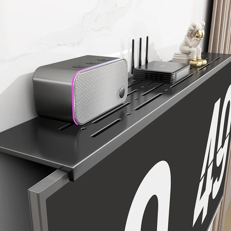 电视上面放机顶盒置物架显示器顶部免打孔路由器收纳盒子托架支架