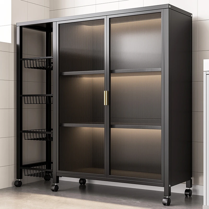 厨房落地置物架落地多层家用多功能收纳柜子锅碗餐防尘储物橱柜子