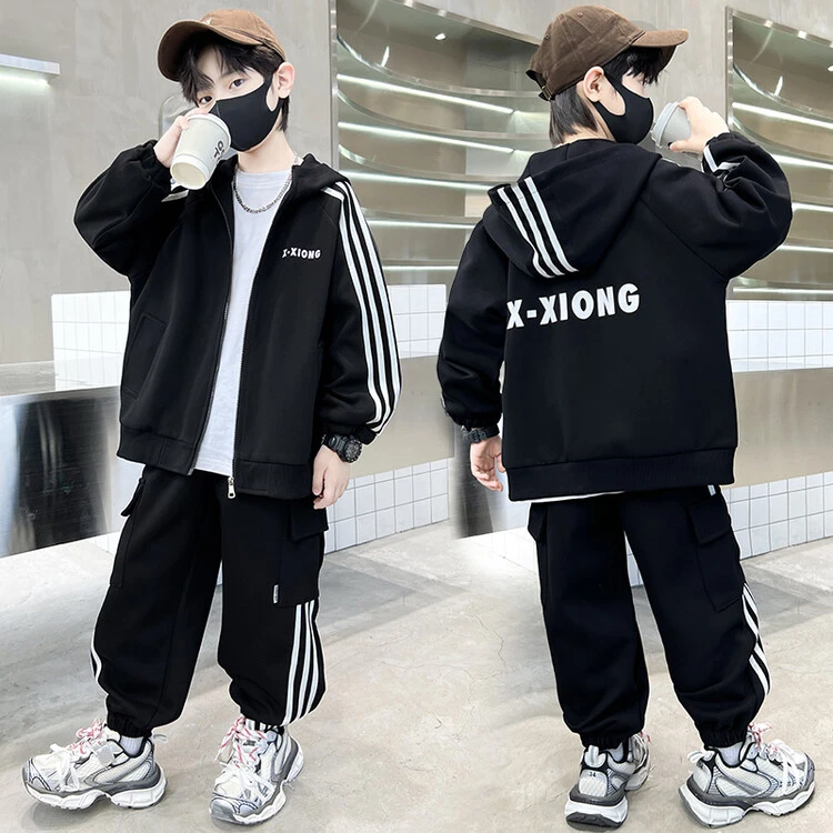 男童运动套装2025春季新款男孩大童卫衣外套裤子帅气时尚潮时髦