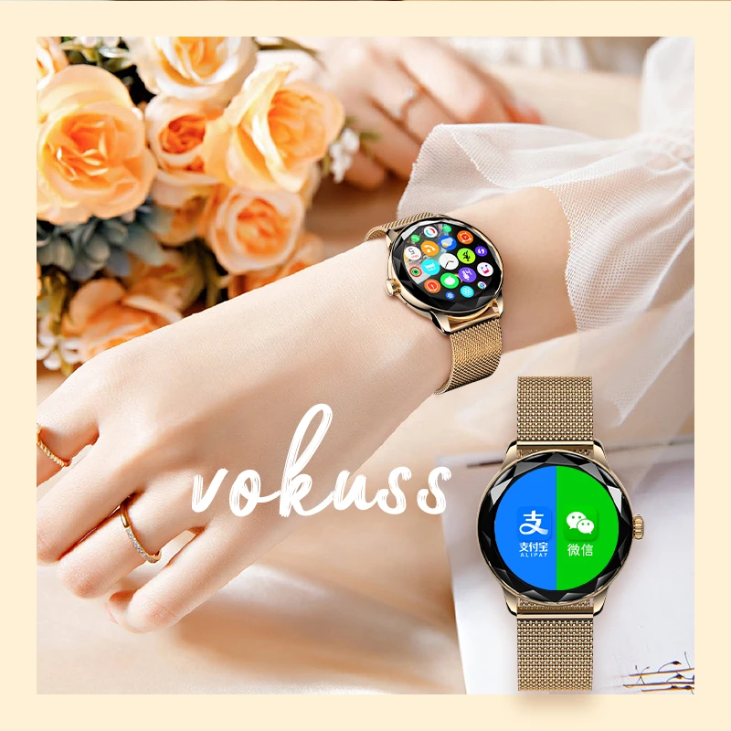 【轻奢女表】百科仕智能手表支持离线双支付NFC多功能女性健康-Y