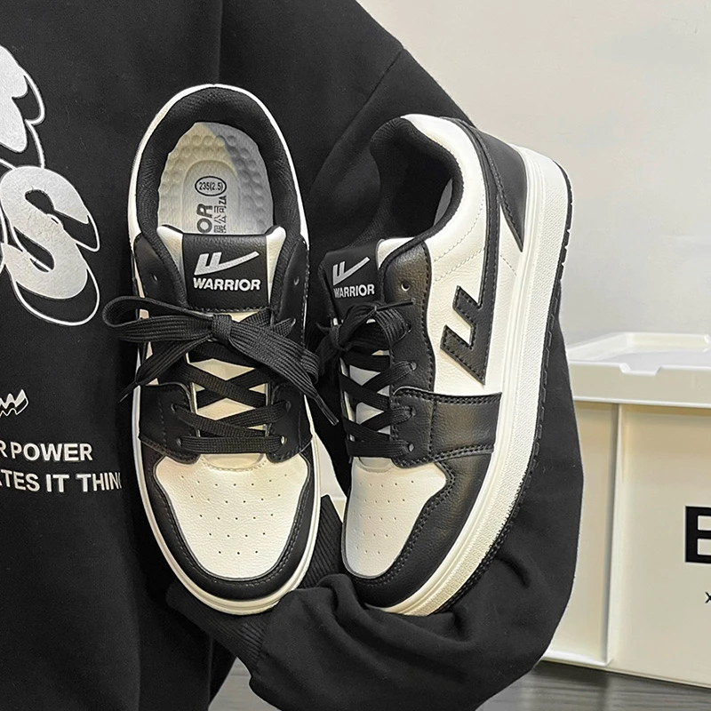 回力黑白熊猫厚底板鞋男款春季ins潮情侣休闲鞋百搭女学生小白鞋