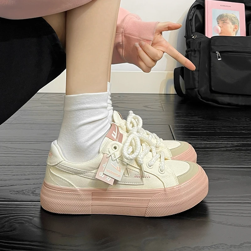 回力小众女鞋百搭休闲帆布鞋学生ins潮春秋季新款港风厚底小白鞋