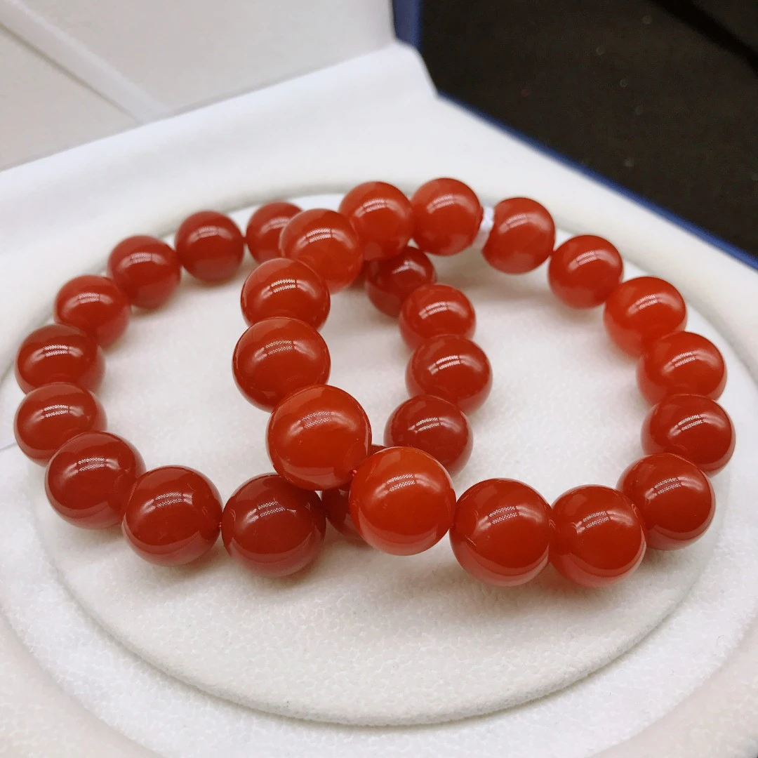 【小雪】南红保山冰红精美百搭手串15mm（多样式发其一）