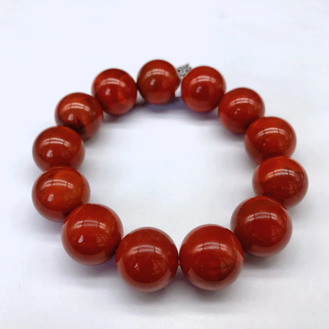 【小雪】南红四川瓦西高货牛血红百搭手串18mm