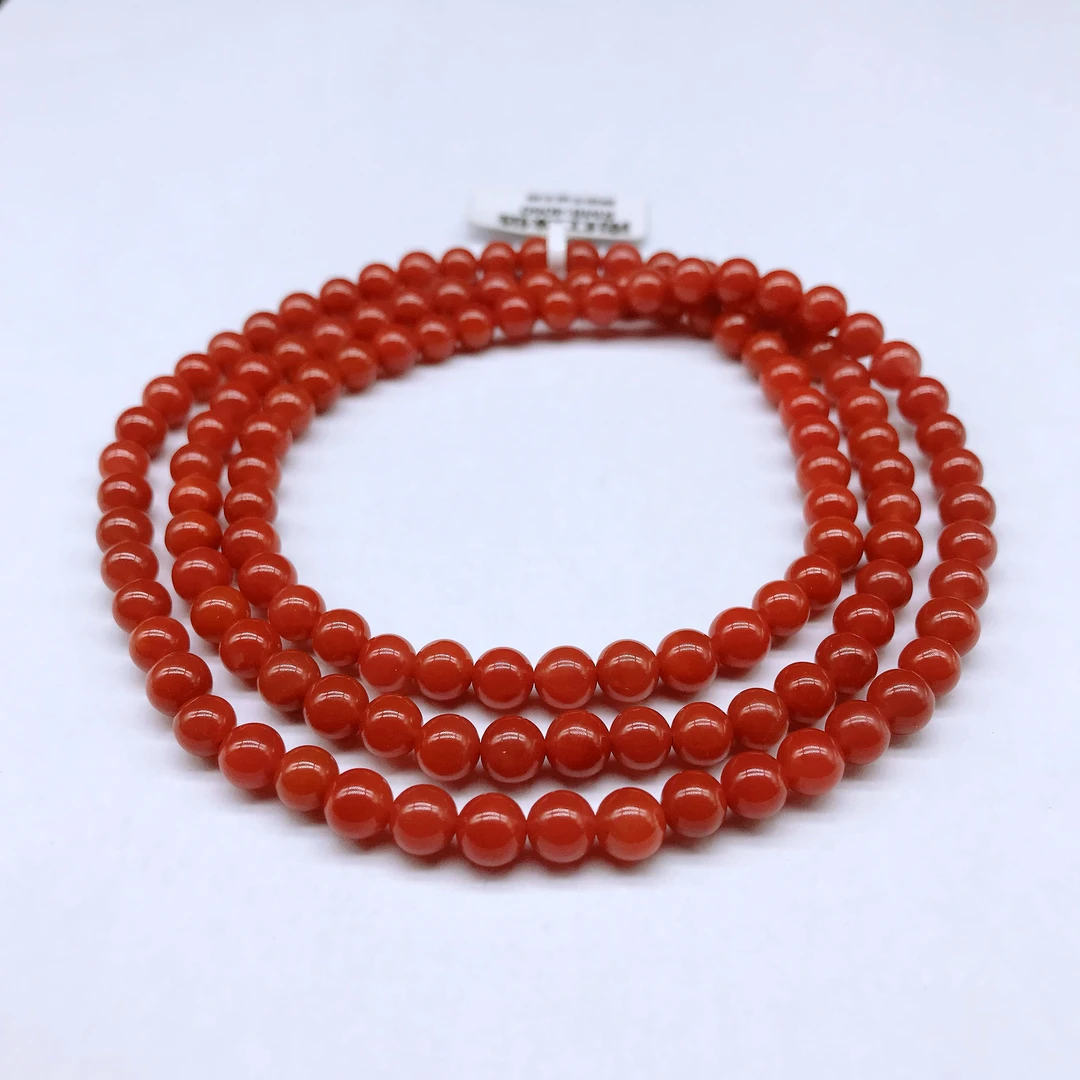 【小雪】南红高品保山锦红多圈5mm（一条）