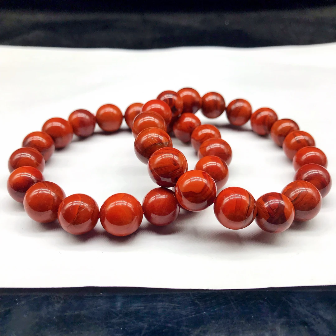 【小雪】南红四川瓦西牛血红精美百搭手串12mm（多样式发其一）