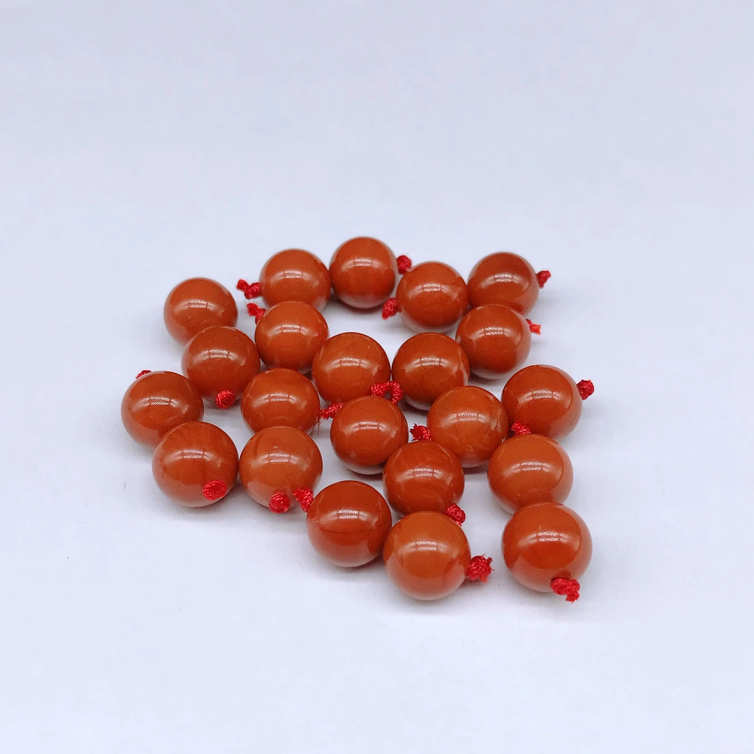 【小雪】南红满色满肉对珠配饰8mm【多样式发其一】不含证