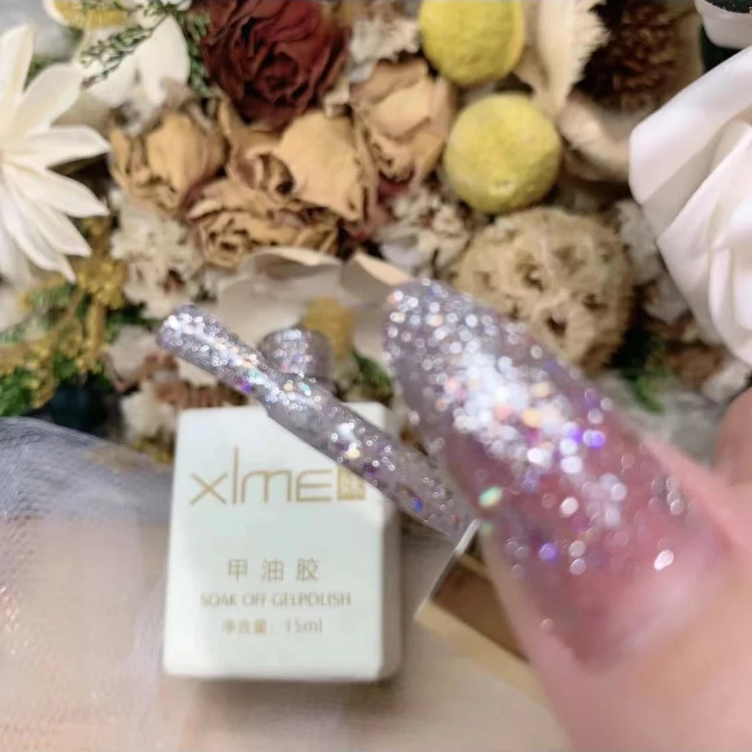 美甲冰肌闪金01亮片胶