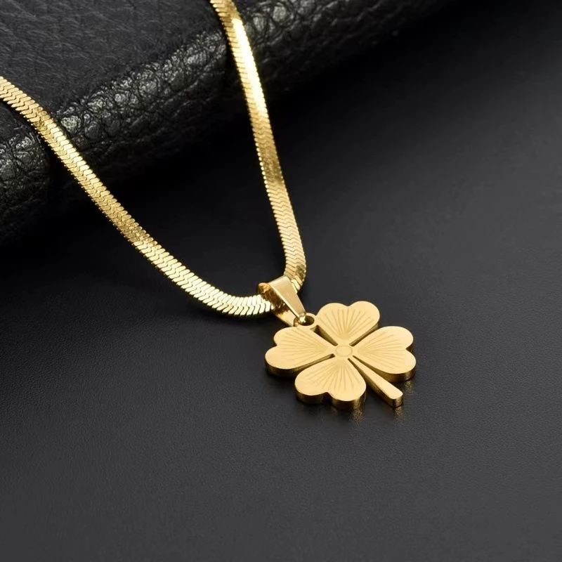 钛钢项链 四叶花项链 LUCKY DAY351 Jewelry351