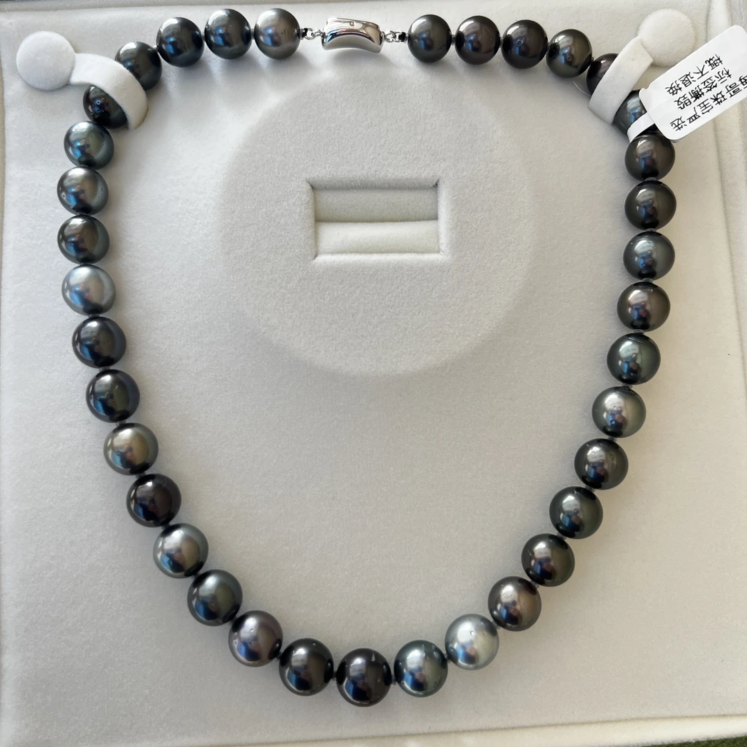 大溪地莫兰迪项链天然海水珍珠混彩时尚气质妈妈满珠链