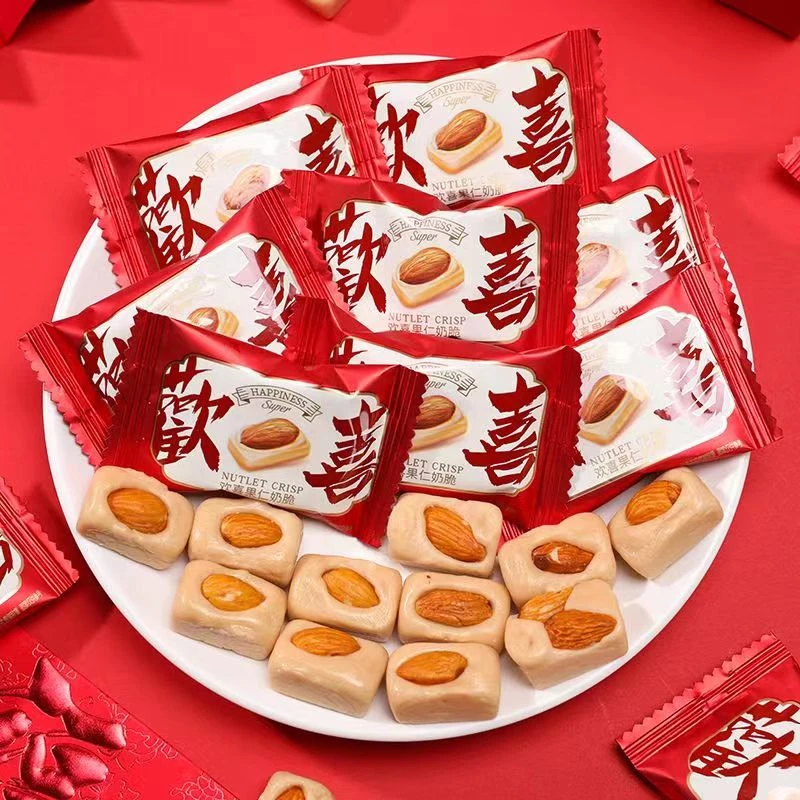 结婚喜糖小牛顿欢喜果仁奶脆巴旦木奶糖硬糖高颜值订婚过年货糖果