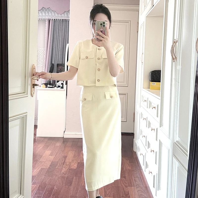 2024套装小香风气质时尚夏季法式减龄连衣裙套装小香风气质时尚女