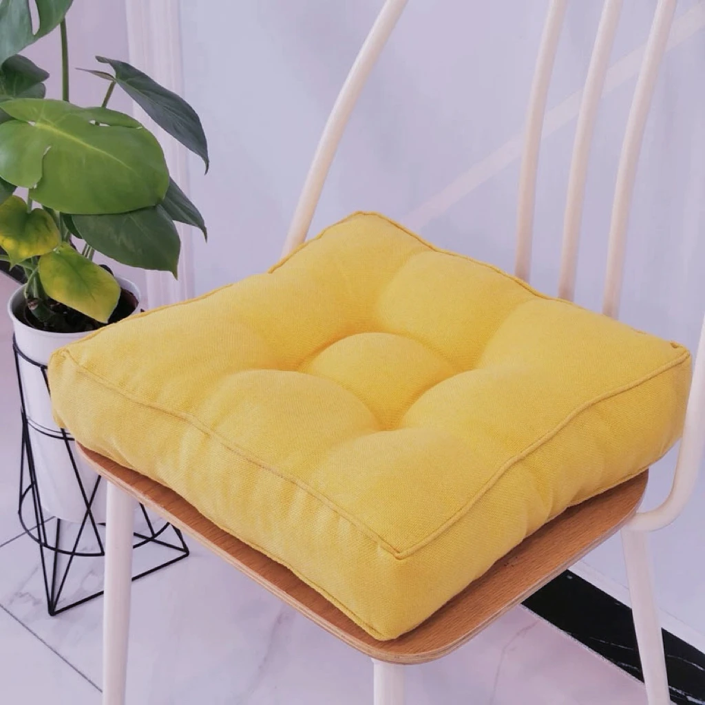 《小华外贸》姜黄色加厚仿麻坐垫（约45x45）发一个
