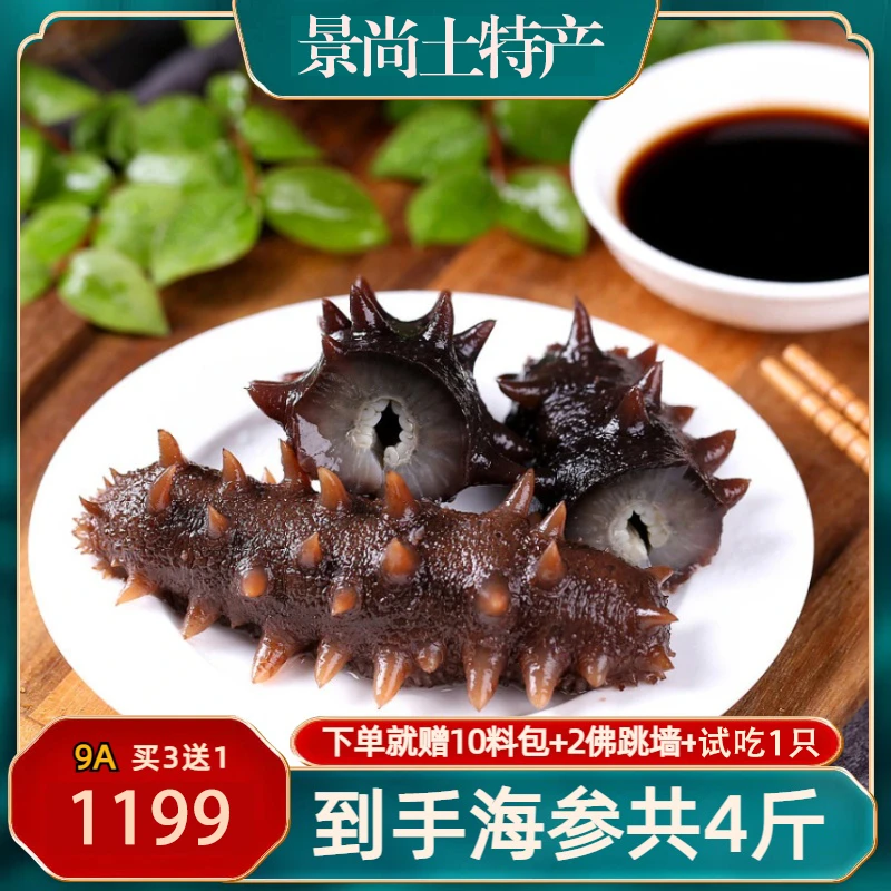 【买3送1】大连鲜食海参1斤9A头茬秋参营养新鲜老年人孩子孕妇海参!