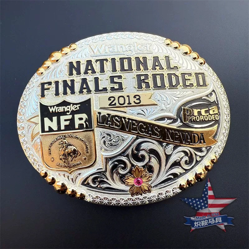 美国NFR限量版西部牛仔纪念PRAC蒙大拿银匠绝版手工纪念皮带扣